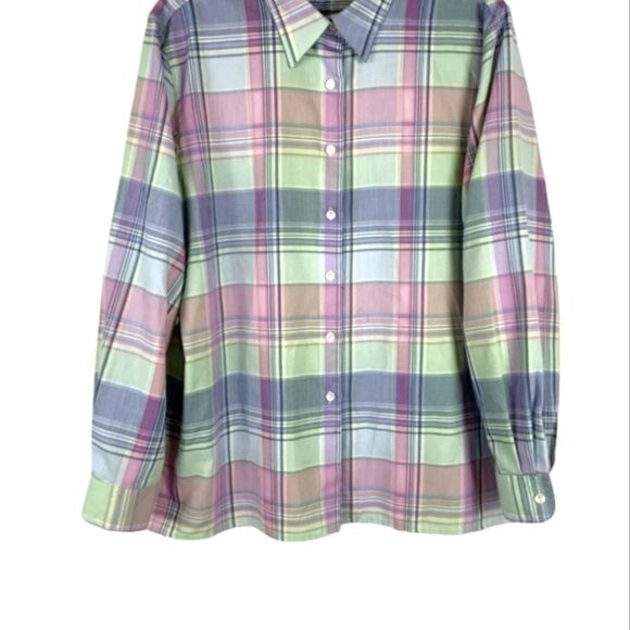 FoxCroft Women'sMulti- Color New Wrinkle Free Plaid Shirt.Plus Size 1X - Picture 5 of 12
